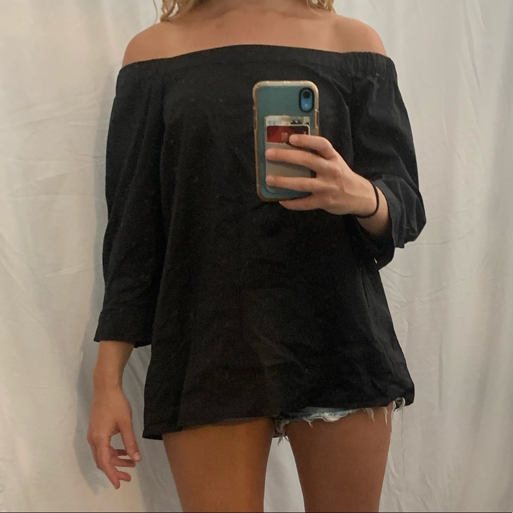 Lila Rose black off the shoulder top